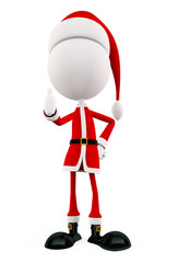3d Santa with thumb up pose