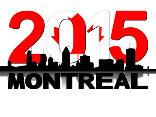 Montreal skyline 2015 flag text illustration