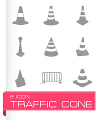 Vector traffic cone icons set