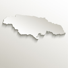 Jamaica map card paper 3D natural vector
