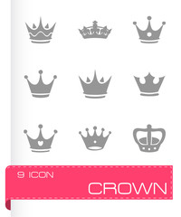 Vector crown icons set