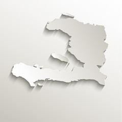 Haiti map card paper 3D natural vector