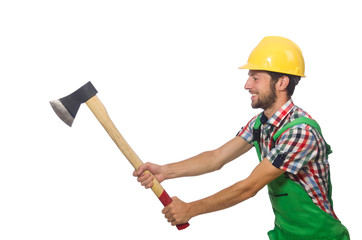 Industrial worker isolated on the white background