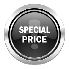 special price icon, black chrome button