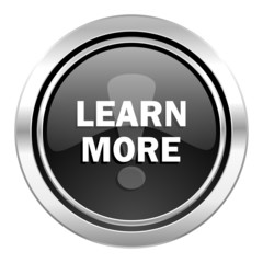 learn more icon, black chrome button