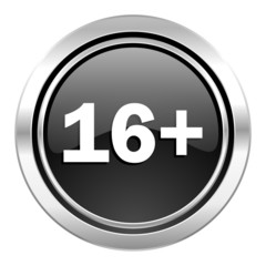 adults icon, black chrome button