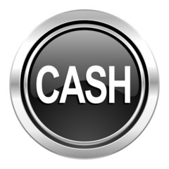 cash icon, black chrome button