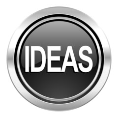ideas icon, black chrome button