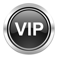 vip icon, black chrome button