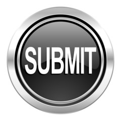 submit icon, black chrome button