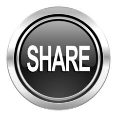 share icon, black chrome button