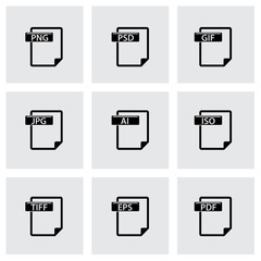 Vector file type icons set