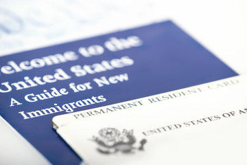 American permanent resident card, immigration concept