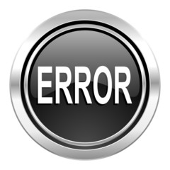 error icon, black chrome button