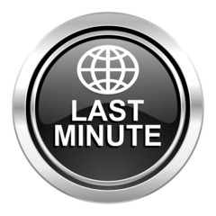 last minute icon, black chrome button