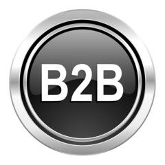 b2b icon, black chrome button