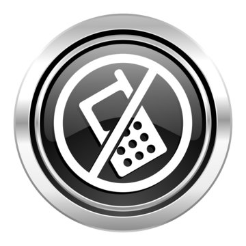 no phone icon, black chrome button, no calls sign