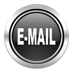 email icon, black chrome button