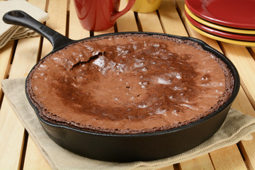 Brownies in cast iron skillet