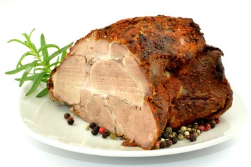 roast pork on a plate © robert6666