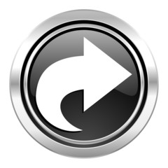 next icon, black chrome button, arrow sign