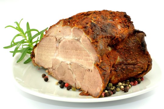 roast pork on a plate