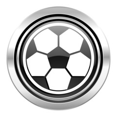 soccer icon, black chrome button, football sign