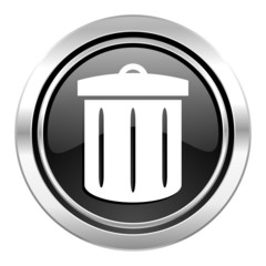 recycle icon, black chrome button, recycle bin sign