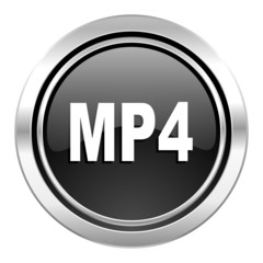 mp4 icon, black chrome button