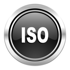 iso icon, black chrome button