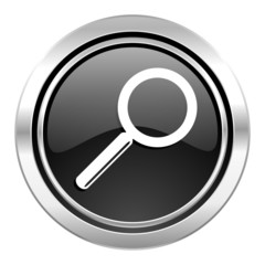 search icon, black chrome button