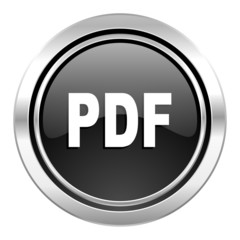 pdf icon, black chrome button