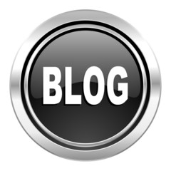 blog icon, black chrome button