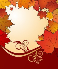 autumn floral background with maples