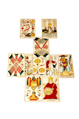 Tarot Cards Set Out in the Relationship Spread