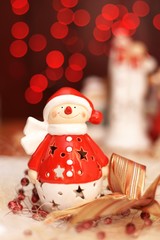 Christmas decoration, Santa Claus and red light