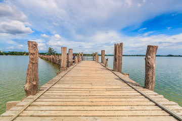 U-bein bridge at Taungthaman lake in Amarapura, Myanmar