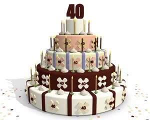 Foto op Plexiglas Taart met chocolade getal 40 © emieldelange