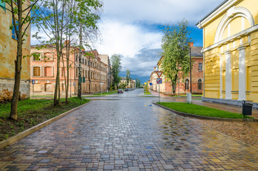 Street in Daugavpils old fortress, Latvia