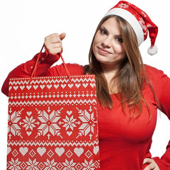 Christmas girl with bag