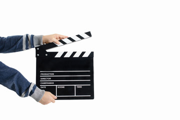 Clapperboard hold by child's hands