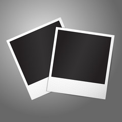 Two blank vector instant photo frames. Template for your design.