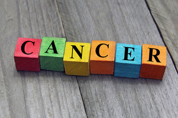 concept of cancer word on wooden cubes