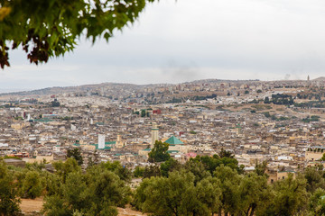 Fototapeta na wymiar Panorama van Fes, Marokko