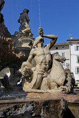 Obraz premium tritone, fontana del Nettuno, Trento