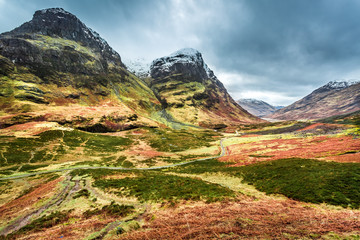 Snow peak of mountains in Scotland