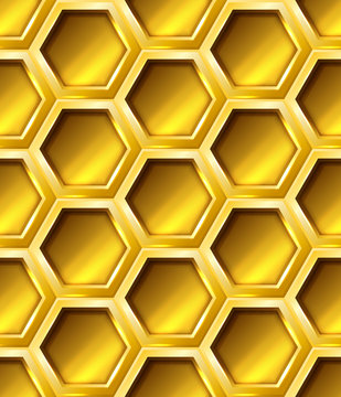 Golden seamless hexagon grid
