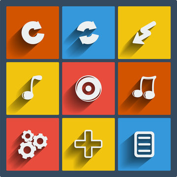 Set of 9 web and mobile icons. Vector.