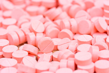 many pink pills for health care concept