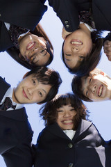 Obraz premium 団結する高校生たち